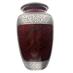 Urne funéraire blanche haut de gamme gravée à la main pour adultes, capacité de 200 pouces cubes, style américain, gravure en émail nickelé - Product Image 1