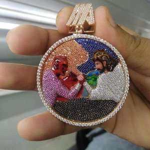 Colgantes de Letras Personalizados de Plata con Moissanita Estilo Hip Hop Iced Out para Raperos, Disponibles a los Mejores Precios - Product Image 3