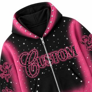 Vente en gros de sweats à capuche personnalisés à double couche, en molleton épais, pour les marques de streetwear américaines, faible MOQ - Product Image 5