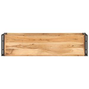 Mueble para TV de Madera de Acacia Negra Sólida y Hierro, Soporte para TV de Madera Natural - Product Image 3