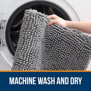 Tapis de bain en chenille extra doux 30x20, séchage rapide, lavable en machine, avec dos en caoutchouc pour salle de bain - Product Image 3