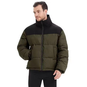 Chaqueta Personalizada para Hombre 2025, Cuello Alto, Bolsillos con Cremallera, Logotipo Personalizado, Negra, Acolchada, para Exteriores, Gruesa, Impermeable - Product Image 4