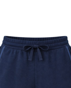 Custom Navy Blue <b>Women</b> Sweat <b>Shorts</b> Cotton Fleece <b>Elastic</b> <b>Waist</b> Drawstring Gym Casual Summer <b>Shorts</b> OEM Manufacturer Supplier - Product Image 5