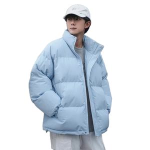 Parka de manga larga para hombre, abrigos con cuello levantado y cremallera frontal, chaqueta acolchada de invierno, ropa de calle informal con estilo Formal - Product Image 1