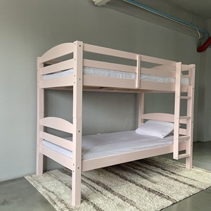 Cama Litera Rosa Minimalista Personalizable, Muebles de Madera para Dormitorio Infantil - Product Image 1