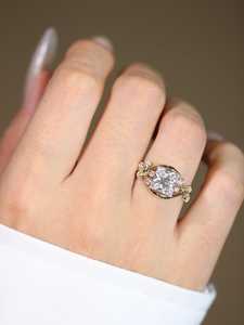 Anillo de Diamantes Auténtico de 2.00CT VS1 con Corte Princesa, Cultivado en Laboratorio, Oro Sólido de 14K, Joyería Fina Premium, Anillo de Compromiso Sorpresa para Ella - Product Image 1
