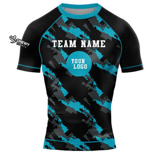 Rashguard MMA personnalisé à manches courtes, imprimé par transfert thermique, extensible, respirant, séchage rapide, Spandex/Polyester, haute qualité, Jiu - Product Image 6