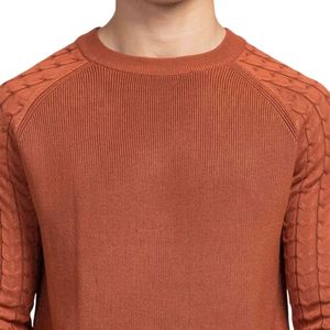 <b>Men</b> Rust Orange Crew Neck Knit Sweater Long Sleeve <b>Pullover</b> Casual Warm Soft Fashion Knitwear Custom Logo OEM Manufacturer Whole - Product Image 6