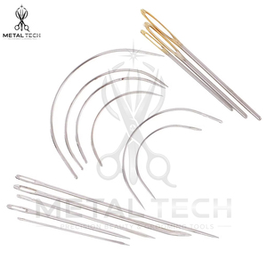 Kit d'aiguilles de tissage de cheveux assorties fourni par l'usine, ensemble d'aiguilles courbées en C, droites et à œil doré en acier inoxydable pour extensions capillaires - Product Image 5