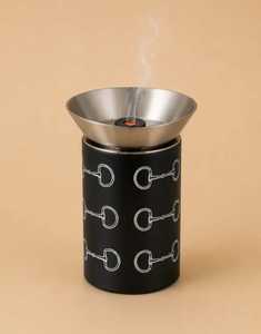 Quemador de Incienso de Cuero con Base Cilíndrica de Lino, Diseño del Horizonte de Dubái, Porta Incienso Artesanal, Regalo Religioso - Product Image 3