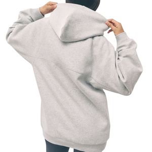 Sweat-shirt à capuche oversize pour femme, pull décontracté en molleton de coton, streetwear d'hiver, personnalisable avec logo, vente en gros OEM - Product Image 5