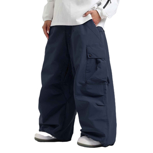 Pantalon de ski imperméable noir pour homme, coupe ample, style cargo avec fermeture à boutons, isolation synthétique, vêtements d'hiver pour adulte - Product Image 6