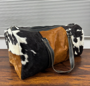 Bolsa de Viaje de Diseño en Cuero Genuino con Pelo, Cierre de Cremallera, Ligera y de Gran Capacidad LHODB-0007 - Product Image 2