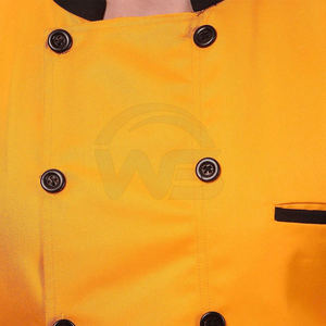 เสื้อเชฟแขนยาวแบบกระดุมสองแถว ยี่ห้อ WASI SPORTS รุ่น Professional คอตั้ง ยูนิเซ็กซ์ สีเหลือง ผ้าฝ้าย สำหรับร้านอาหารและบาร์ - Product Image 6