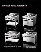 Cuisinière à induction commerciale 4 brûleurs, cuisinière à induction électrique en acier inoxydable pour restaurant, hôtel, cuisine commerciale