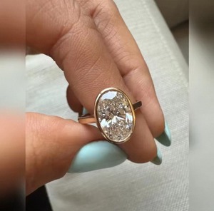 Bague en diamant de laboratoire ovale de 3 carats pour femme, bijoux en or de luxe pour mariage, fiançailles, anniversaire, or 9K, 14K, 18K - Product Image 6