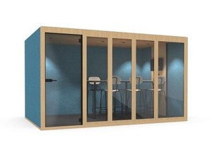 Silent Room XL Large Soundproof Acoustic Pod w/Glass Facade & Fabric Back - Product Image 1