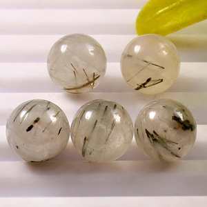 Lote al por mayor de esferas redondas lisas de cuarzo rutilo verde natural de 10 mm, piedras preciosas sueltas para la fabricación de joyas. - Product Image 1