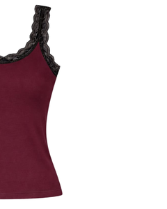 Camisola personalizada para mujer con encaje, algodón, corte ajustado, sin mangas, top de verano, informal, transpirable, suave, para uso diario. - Product Image 3