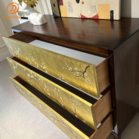 Console de luxe en bois massif antique, meuble de salon européen, style classique français, villa haut de gamme