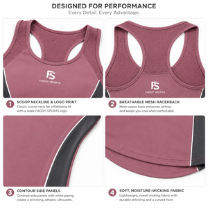 Wholesale Women's Breathable Racerback Yoga Tank <b>Top</b> Quick Dry Sports Vest Mesh Activewear for Gym Running Fitness Training <b>Top</b> - Product Image 4