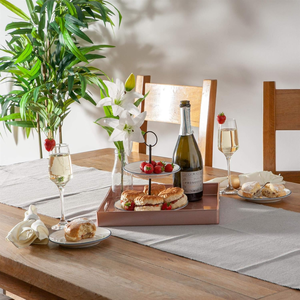 Luxury Metallic Rose Gold Lacquered Serving <b>Tray</b> with Handles Decorative <b>Tray</b> for Eating, Snacks, Drinks, Food Serving - Product Image 3