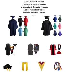 Ensemble de toge de remise de diplôme mat unisexe pour adultes 2025, avec toque, pompon, étole et cordon d'honneur - Articles d'uniforme scolaire en gros - Product Image 6
