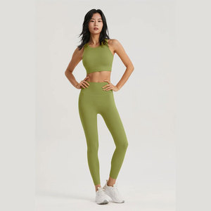 Ensemble de sport haut de gamme, tendance, respirant, léger et confortable, comprenant un legging taille haute et un soutien-gorge de sport, du meilleur fournisseur pour la gym et le fitness - Product Image 1