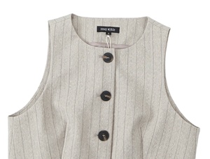 Textured Stripe Vest & Pant Set for Women Custom Casual Streetwear Outfit Wholesale Work <b>Office</b> Formal 2 Pieces Set 2026 - Product Image 2