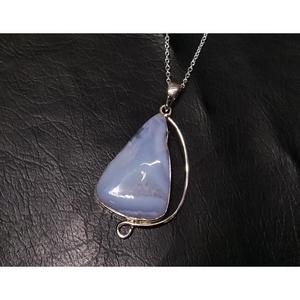 Colgante Ovalado de Ágata Azul Natural con Engaste de Plata de Ley 925, Hecho a Mano, Estilo Bohemia - Product Image 5
