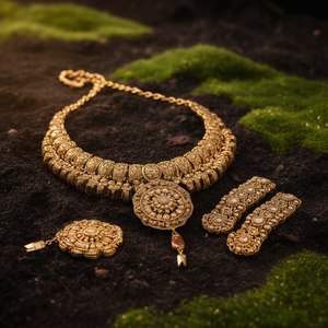 <b>Fashion</b> <b>Necklace</b> Set in Brass Gold Tone-Elegant Jewelry Design - Product Image 3