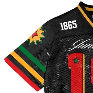 เสื้อเจอร์ซีย์อเมริกันฟุตบอลแขนสั้นเนื้อผ้านุ่มสบาย 100% โพลีเอสเตอร์ บริการ OEM สกรีนลายตามสั่ง ทรงบ็อกซี่โอเวอร์ไซส์ - Product Image 5