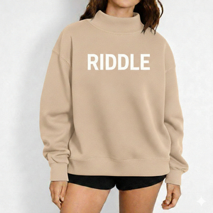 Sudadera de cuello alto para mujer, 100% algodón, con logo frontal, informal, transpirable y cómoda, para invierno - Product Image 2