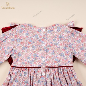 3D Pattern Red Accent Neck Casual Girl ODM Kids Smock Dress Customized Printed 100% Cotton A-Line <b>Winter</b> Wholesale BB3247 - Product Image 6