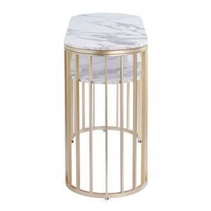 Ultra Slim Modern Iron Frame Rock Slab Edge <b>Foldable</b> Console <b>Table</b> Space Saving Entryway Furniture for Compact Homes - Product Image 5