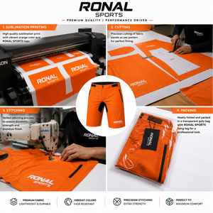 กางเกงปั่นจักรยาน BMX สีส้ม RONAL SPORTS รุ่น Unisex ทรงหลวม แห้งเร็ว ผ้าแคนวาส ความยาวสั้น พิมพ์ลายโลโก้ด้านซ้ายด้วยเทคนิค Heat-Transfer - Product Image 5