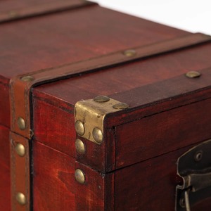 Premium Wooden Trunk Box With Metal Look Finished And Handles Vintage <b>Storage</b> <b>Chest</b> Ideal For Home Decor And Organization - Product Image 3
