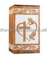 Urnas de cremación de madera decorativas de diseño único para urnas de madera para adultos, urnas funerarias, suministros funerarios de tamaño personalizado - Product Image 3