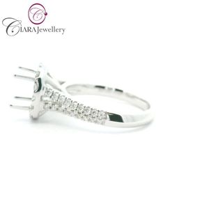 2025ทรงเบาะ AU750 18K สไตล์หรูหรารัศมีสีขาวทองเพชรทรงกลม7.6มม./ตัวยึดแบบแหวน1.65ct - Product Image 2