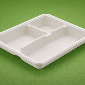 Eco-friendly 100% Biodegradable Compostable Sugarcane Bagasse Disposable <b>Microwave</b> Safe Recyclable 3-Compartment Dinner Party - Product Image 1