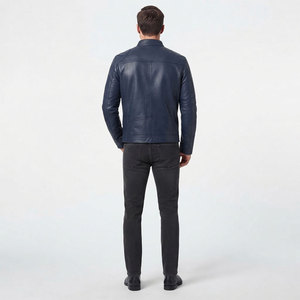 Veste en cuir de haute qualité pour homme, matière premium, texture riche, vêtement d'extérieur robuste, fabrication de vêtements pour motards. - Product Image 2