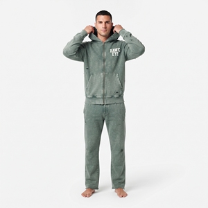 Wholesale Men's Distressed <b>Vintage</b> <b>Tracksuit</b> Acid Wash Hoodie Wide Leg Sweatpants Set Casual Streetwear Matching Two Piece - Product Image 4