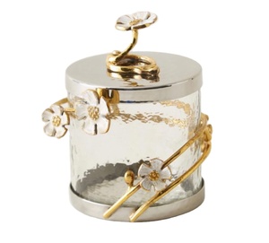 Scatola metallica decorativa in metallo e vetro con Design nuovo <span class=keywords><strong>Cherry</strong></span> Blossom - Product Image 1