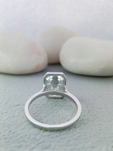 Fine Jewelry Solitaire Bague de fiançailles 14K/18K Solid White Yellow Gold 3.0 CT VVS Lab Grown Emerald Cut GIA Certified - Product Image 4