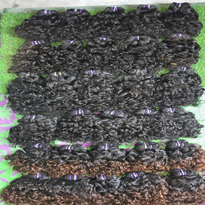 Extensions de cheveux en mèches doubles, qualité Remy indienne, vierges, non traitées, boucles de bébé, extrémités épaisses, fabrication à la machine - Product Image 5