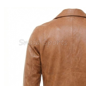 Vestes en cuir élégantes pour hommes, marron, style bomber, pour l'hiver, en simili cuir, prix de gros. - Product Image 6
