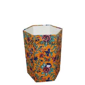 Vente en gros de carton en papier de coton fait main, pliable, à dessus ouvert, hexagonal, élégant, imprimé, pour usage intérieur/extérieur, hôpital, bureau - Product Image 3