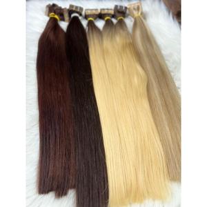 Extensions de cheveux naturels indiens Remy, double trame, lisses, couleur chocolat brun blond - Product Image 3