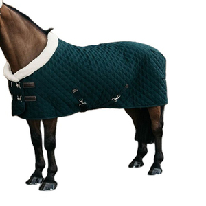 Couverture d'extérieur pour cheval en tissu Oxford, doublée polaire, avec rabat de queue moyen et 2 sangles de fixation, toutes saisons - Product Image 3