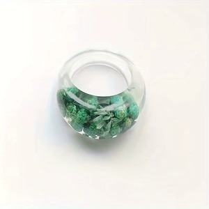 Accesorio de Moda Hecho a Mano para Mujer, Anillo de Ángel con Flor de Resina, Joyería Transparente de Epoxi - Product Image 1